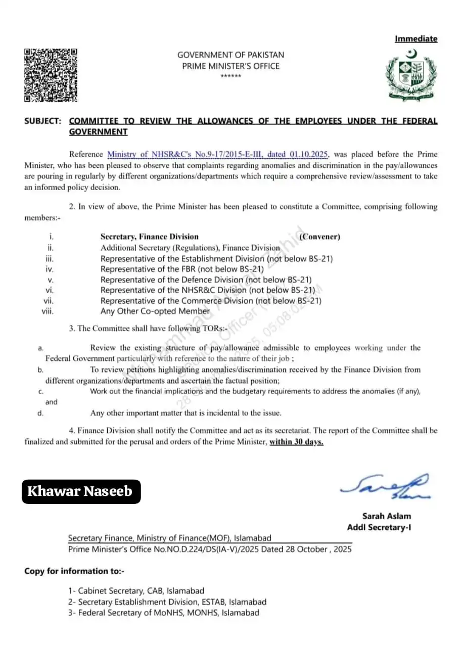 Federal Committee for Pay and Allowances Review 2025