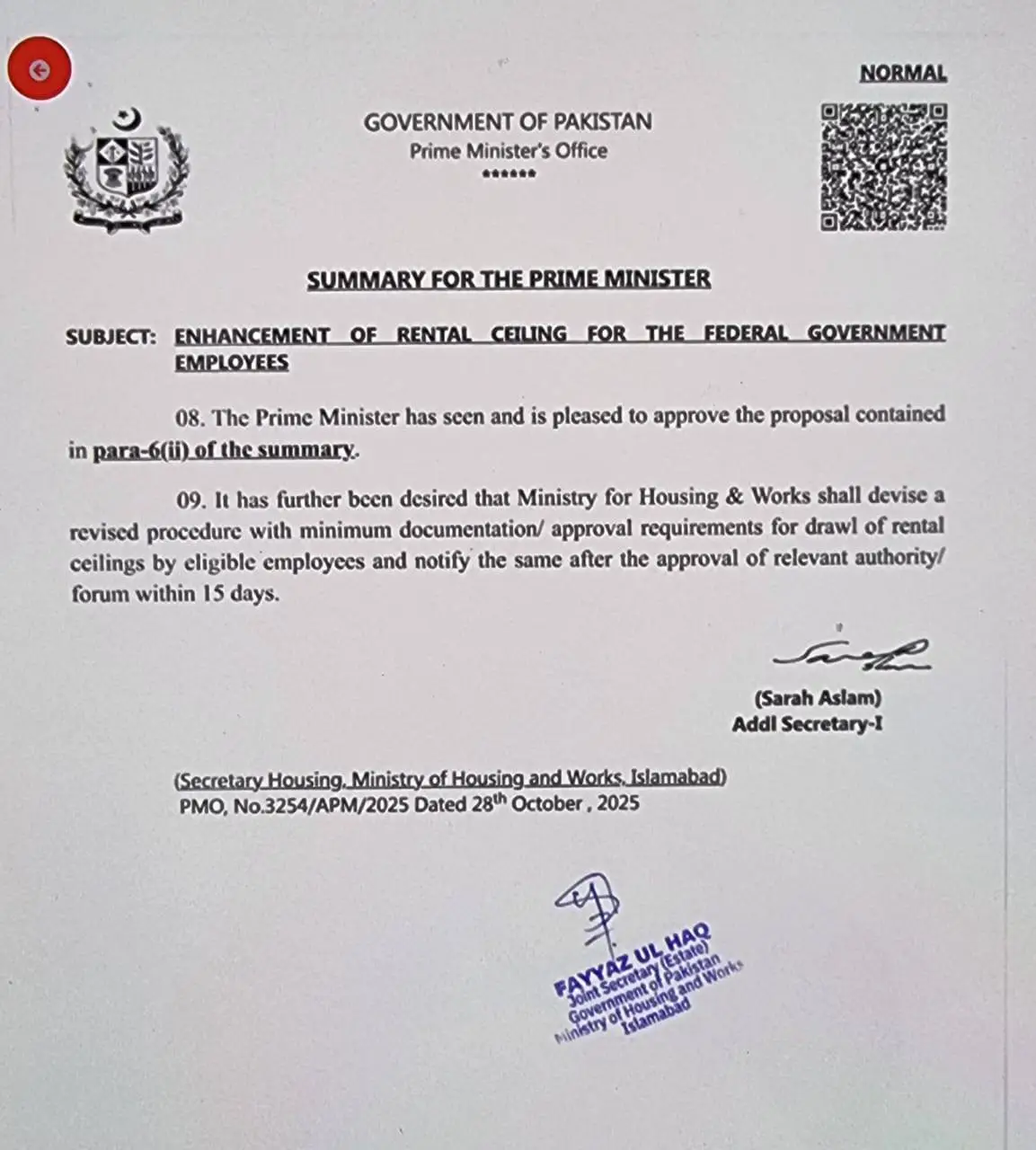 Government Increased the House Rent Ceiling