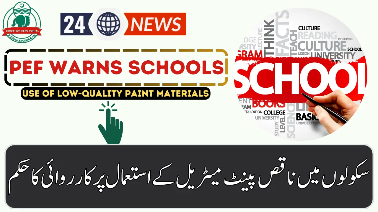 PEF Warns Schools against Use of Low-Quality Paint Materials