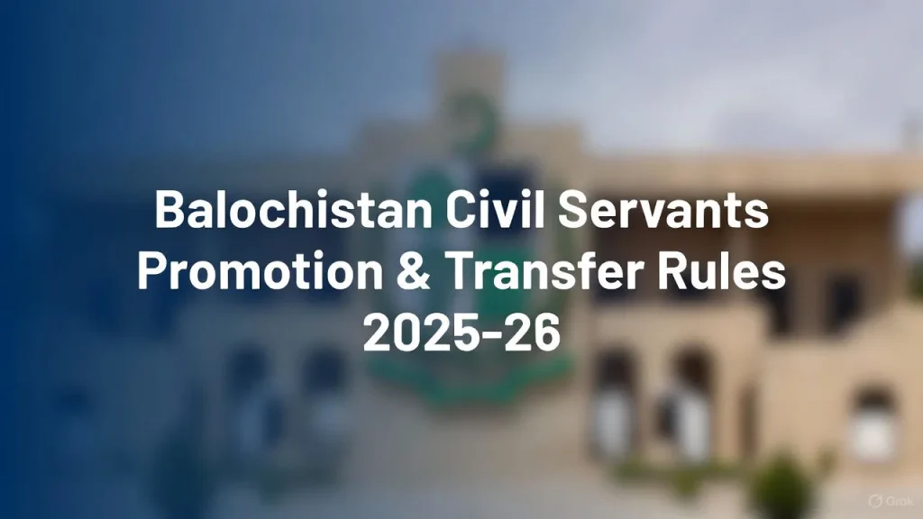 Balochistan Civil Servants Promotion & Transfer Authorities 2025–26