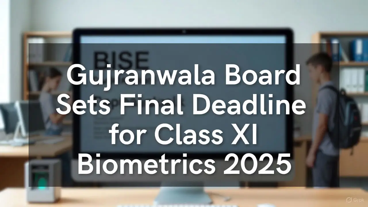 Class XI Registration 2025–27: Gujranwala Board Issues Final Notice for Photo & Biometrics