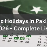 Public Holidays in Pakistan 2026 January to December Updates
